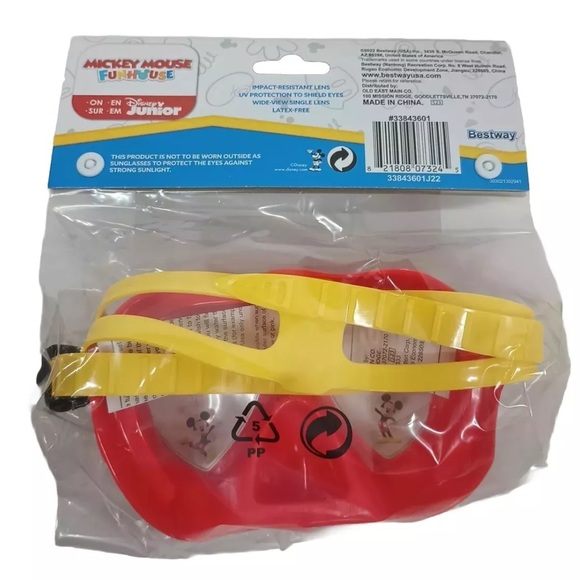 2pc Bestway Mickey Mouse Childs Swim Mask with Nose cover+Inflatable Swim Vest - Picture 2 of 5